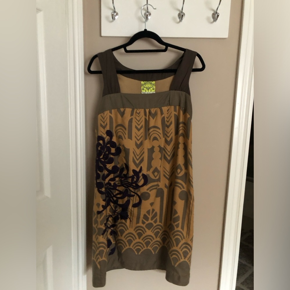 Anthropologie Floreat Guillemin Silk shift dress